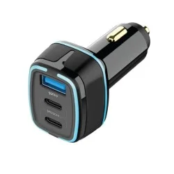 Porodo 105W Dual PD Multi-Port Super-Fast Car Charger - Black